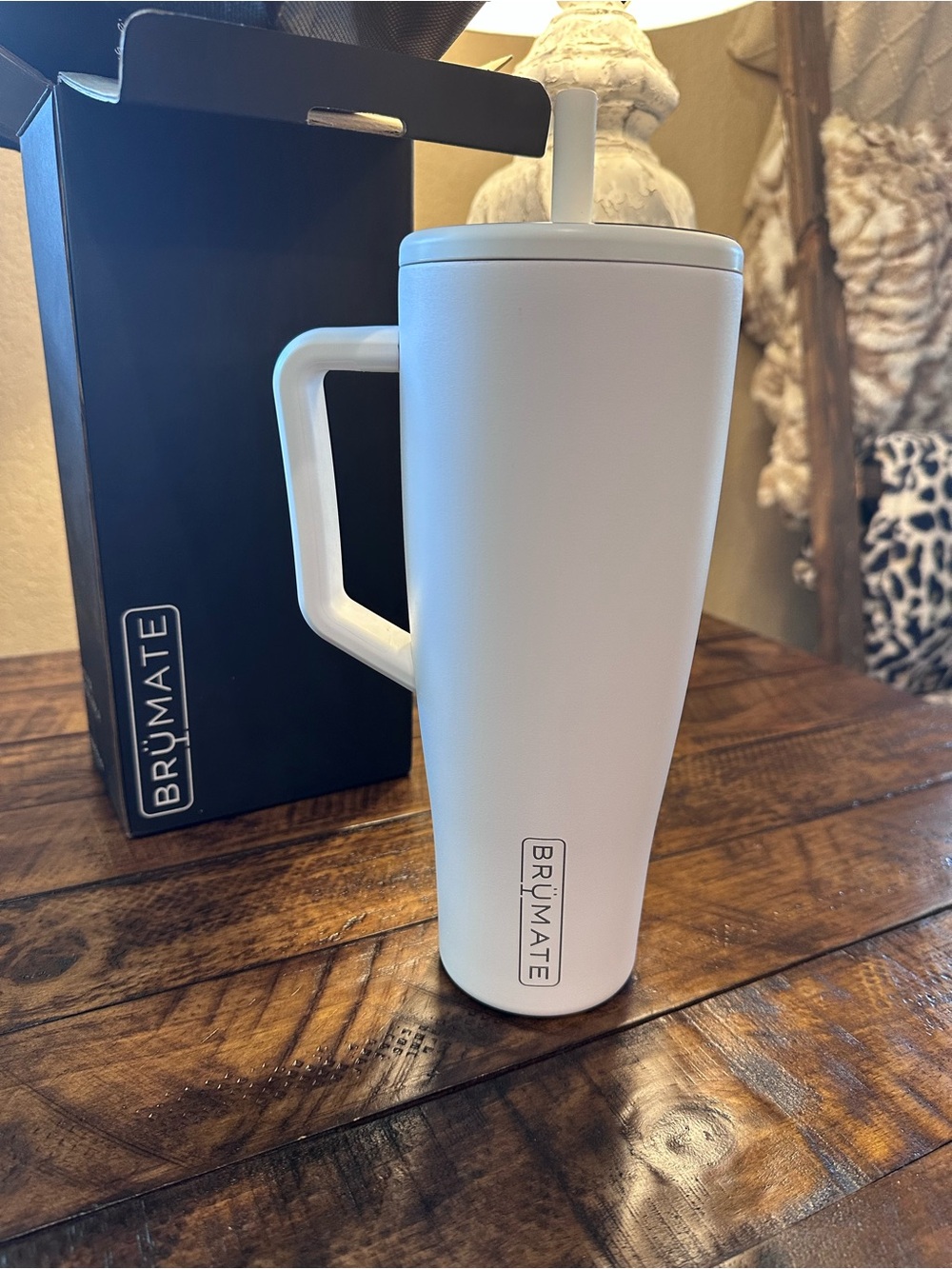 BrüMate White Insulated Tumbler with Handle